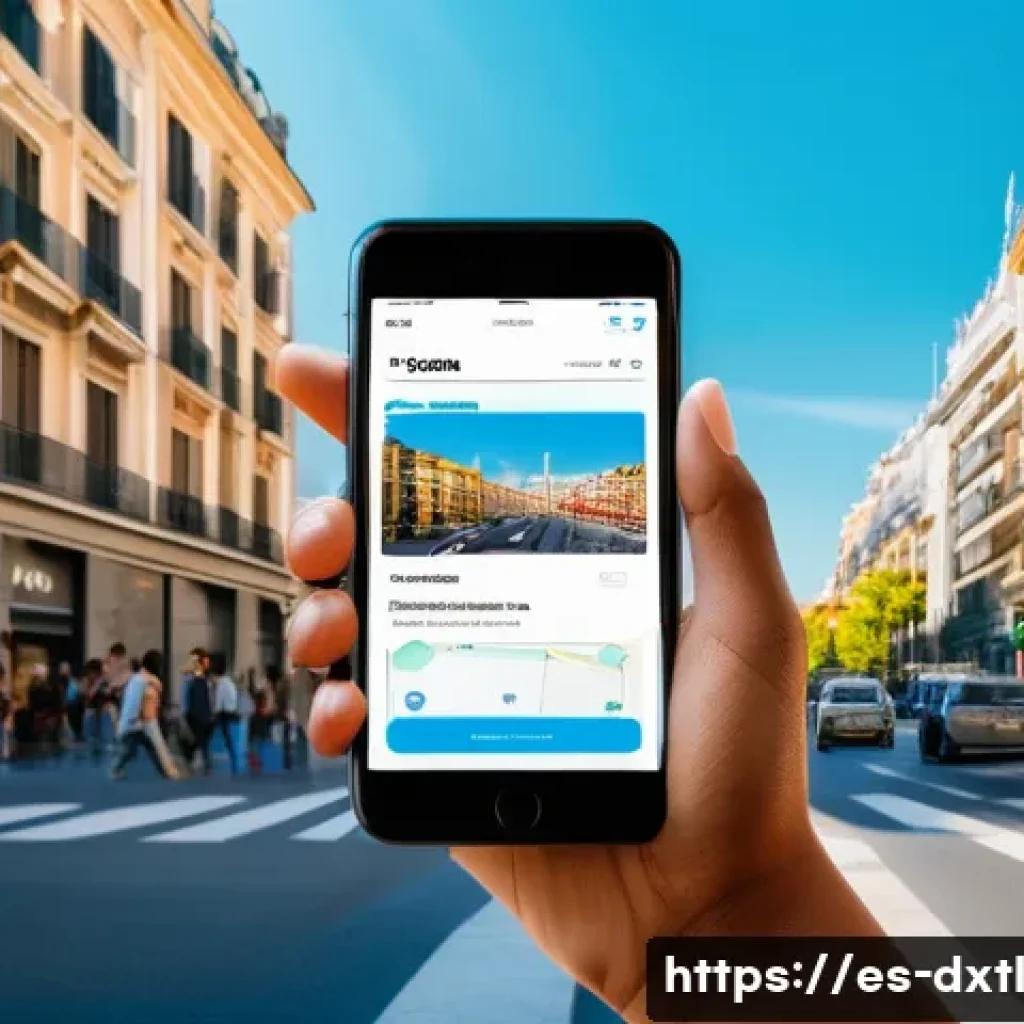 디지털 공유경제와 AI의 융합 - A modern urban scene showing a diverse group of people using a carpooling app on their smartphones i...
