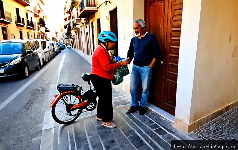 Home 17 디지털 공유경제의 사회적 영향 - Photorealistic street-level scene in a lively Spanish-speaking city neighborhood, a diverse adult co...